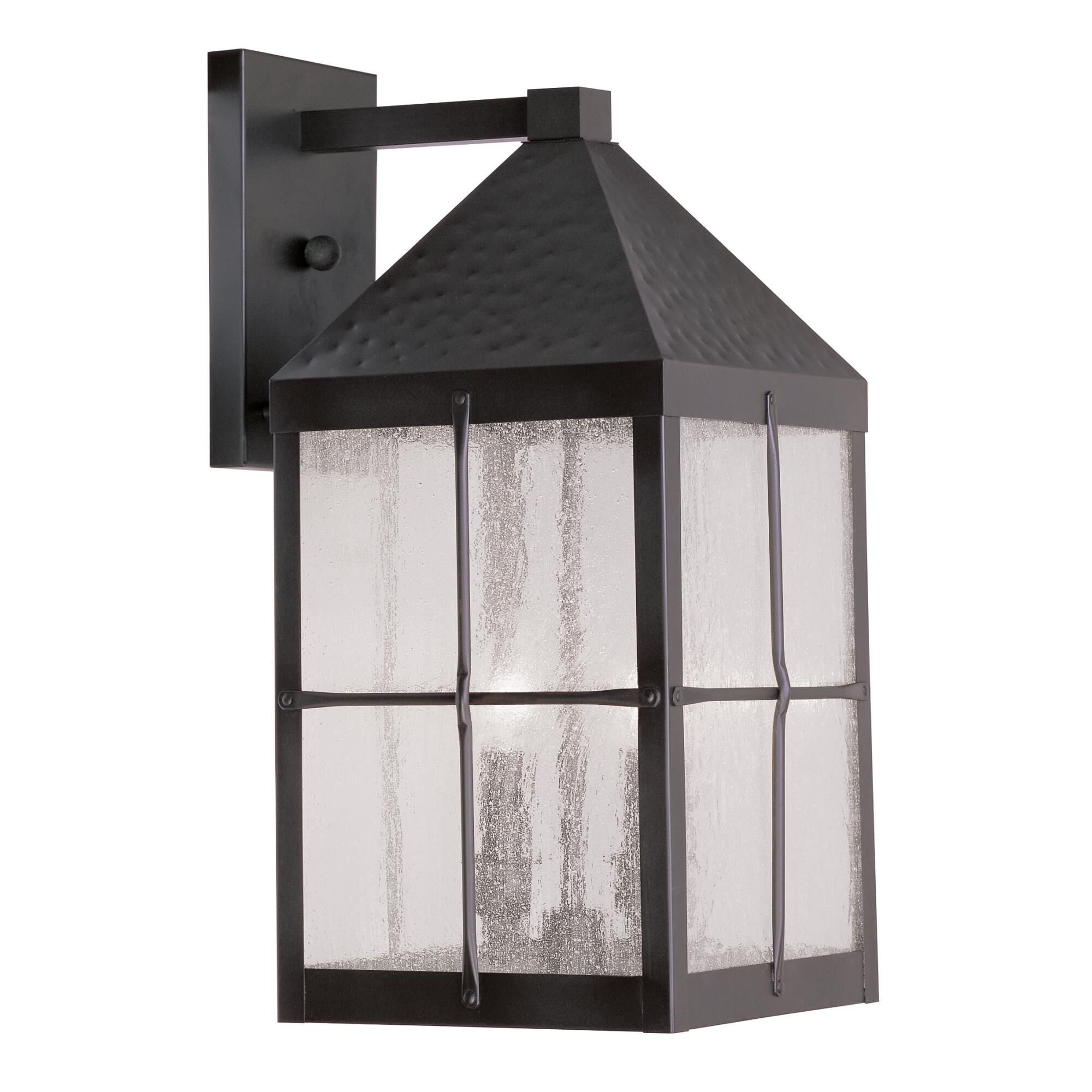 Shown in Hammered Bronze Finish finish and Seeded glass 